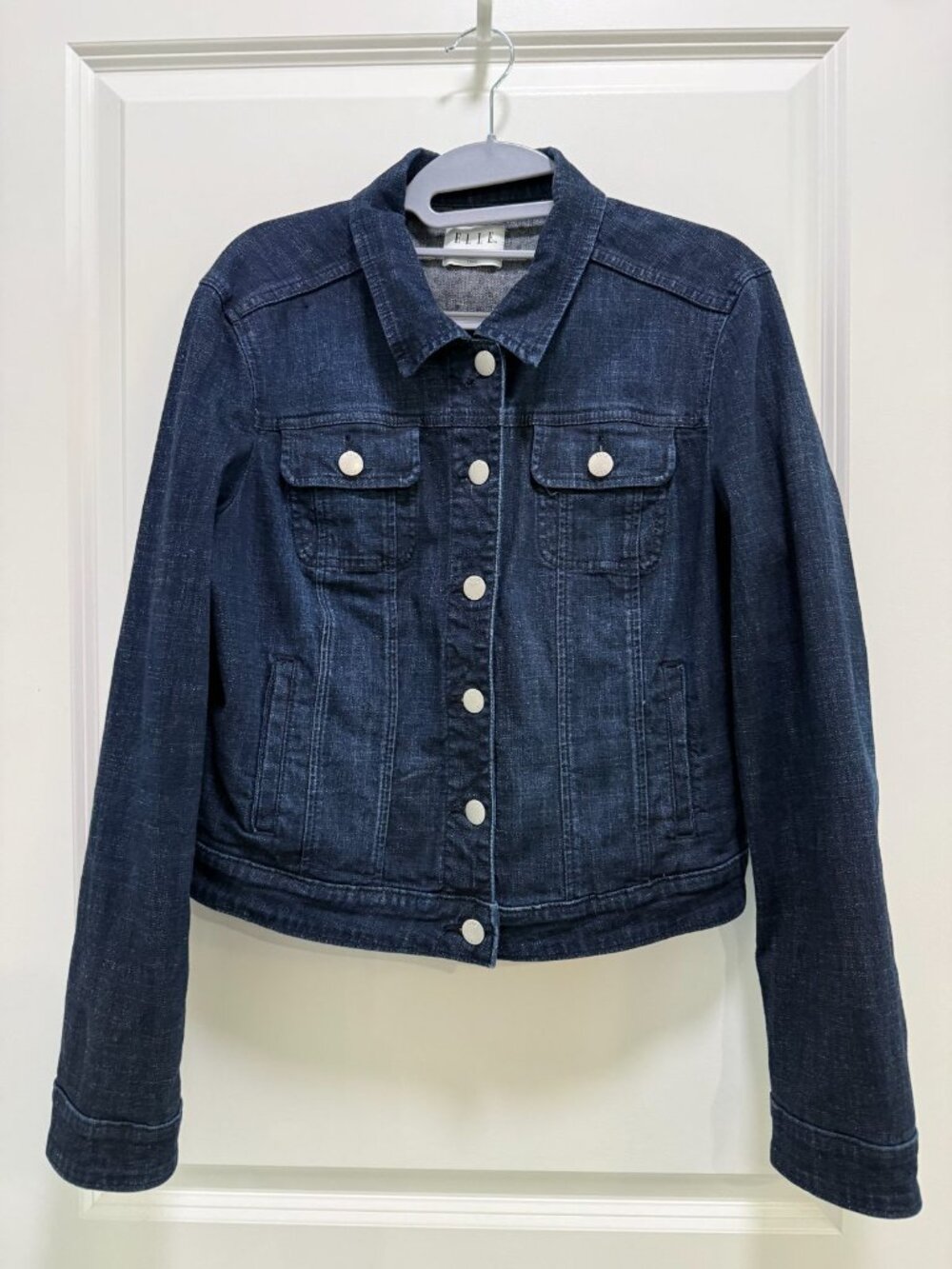 Elle Blue Denim Button-Front Jacket Sz L